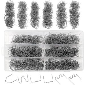 1200 Plastic Welder Staples - 6 Types Hot and Wave Staples for Car Bumper Repair, Architectural Modeling, and Plastic Craft Welding Supplies