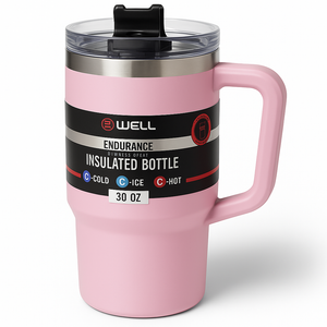 B·WELL Endurance 30oz Pink Insulated Bottle with Handle – Stainless Steel Thermal Mug B·WELL Endurance 30oz Pink Insulated Bottle with Handle – Stainless Steel Thermal Mug