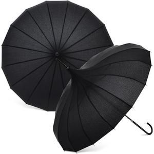 Queekay 2 Pcs Gothic Pagoda Umbrella 36" Large Retro Parasol for Rain or Sun, Wedding Umbrella, Vampire & Gothic Lover Gifts