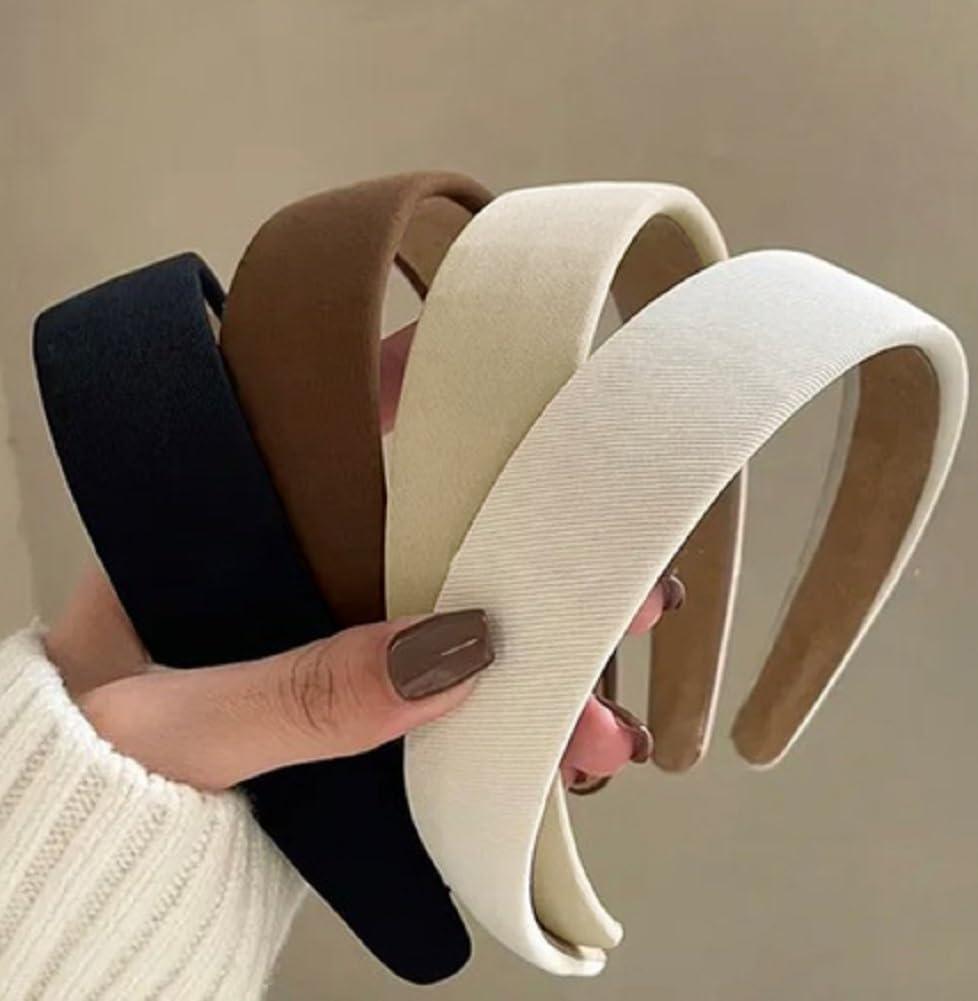 Huachi Headbands for Women Non Slip Trendy Headbands for Womens Hair 1 inch Wide Cute Headband for Girls, Fall Head Bands Elastic Hair Bands for Womens Fashion Accessories for Women 3PCS (Multicolor)