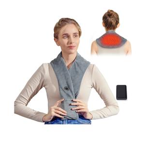 Remo Neck Heating Pad, Portable Cordless Heating Pad for Neck Pain Electric, Compact Soft with Four Heat Settings, Gift for Family, Grey