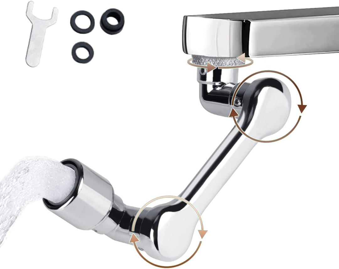 1080 Rotating Aerator Extender, Large-Angle Water Nozzle Adapter, Universal Splash Filter Kitchen Tap Extension, Bubbler for Kitchen and Bathroom Sink Faucet