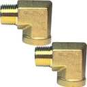 2pcs 90 Degree Brass Barstock Street Elbow 3/8" NPT Male to 3/8" NPT Female Forged Fitting by CX WONDERLAND