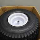 20x10.00-8 Lawn Mower Tire and Wheel, 4 Ply Tubeless Tire, Replacement 20x10-8nhs Riding Lawn Mower and Tractor Rear Tire and Wheel Assemblies, 3.5" Offset Hub, 3/4" Borehole, and 3/16" Keyway