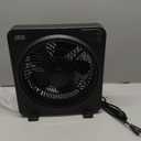 JRD 13" Box Fan with Powerful Airflow, Quiet Cooling Desk Fan with Digital Touch Screen, 3 Speeds, 5 Blades, 15h Timer, Portable Table Fan for Bedroom Office Home Kitchen, Black