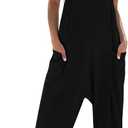 CUPSHE Women's Casual V Neck Spaghetti Straps Jumpsuit Sleeveles Baggy Long Pants Overall Outfit with Pockets, Small
