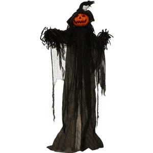 Haunted Hill Farm 6.0-Ft Poseable Lighted Pumpkin Witch with Sound