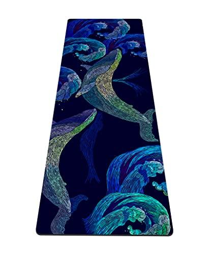 nuveti Yoga Mat Print Extra Thick TPE Non Slip Fitness Exercise Mat with Carrying Bag,72"x24" Extra Thick 6MM Exercise & Workout Mat for Yoga, Pilates Fitness and Floor Exercises