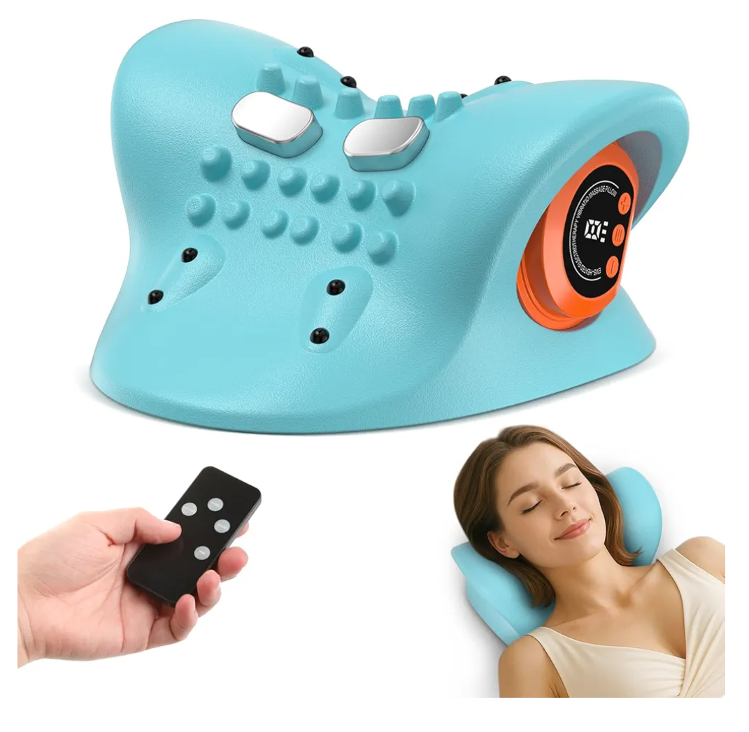 Neck Massager 2026 New Upgrade 3 in 1 Portable Massager with Heat &Comfortable Stretching–Adjustable Intensity for Neck & Shoulder Relaxation at Home,Office,Travel