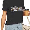 Teacher Shirts for Women Teacher Gifts Short Sleeve Shirts Graphic Tees Summer Tops 2025 (L)