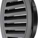 PATIKIL 7 Inch Round Soffit Vent, Aluminum Alloy Wall Vent Grille Cover Exterior Exhaust Louvered Vent with Built-in Mesh for Kitchen Bathroom Garage, Black