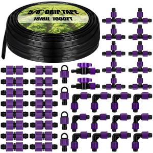 Tondiamo 1000' 5/8 Inch Drip Tape Irrigation Tubing Kit 16 Mil 6" Spacing Garden Hose Watering Tube Line Automatic Equipment for Garden Irrigation System Farms, Landscape, Lawn