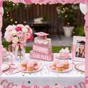 CroBlissful 4 Pcs Pink Graduation Table Decorations 2026 Graduation Tiered Tray Decorations Congrats Class of 2026 Wooden Block Centerpiece Sign Farmhouse Congratulate Gifts for Home Shelf Office