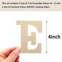 Wooden Letters for Crafts, 4 Inch Unfinished Capital Wooden Alphabet Letters&Numbers Wood Letters for DIY Painting Arts Home Decorations Spelling Learning(64Pcs)
