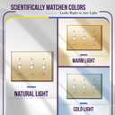 ENERLITES Toggle Light Switch Metal Wall Plate, Stainless Steel 201, Corrosion Resistant, Size 3-Gang 4.50" x 6.38", 7713-PB, Polished Brass, Gold