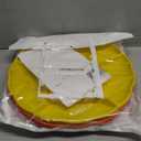 CAOXIAOXUYAO 12-Inch Round Plastic Serving Trays with 12 pack,6 Sectional Snacks Serving Dish Food Platters for Nut Candy Veggie Fruit Thanksgiving (12, Red Orange Yellow)