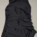 SUUKSESS Women One Piece Ruched Swimsuit Tummy Control Backless Bathing Suit (Small, Black)