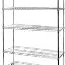 Seville Classics UltraDurable Heavy Duty NSF Solid Steel Wire Rack Storage Unit Organizer for Garage, Warehouse, Office, Restaurant, Classroom, Kitchen, 5-Tier Shelving, 48" W x 18" D