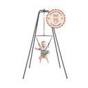 Jolly Jumper Elite (Grey Safari) Baby Exerciser - Sturdy Frame, 6 ft Tall Stand Baby Jumper, Indoor and Outdoor Exercise Saddle Seat, Adjustable Height, for Infants up to 28lbs