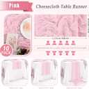 10 Pack Pink Cheesecloth Table Runner 17x108 Inch Semi Sheer Boho Rustic Gauze Cheese Cloth Table Runners for Wedding Party Birthday Baby Shower Home Dcor