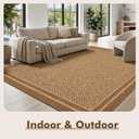 MontVoo-Outdoor Rug-Patio Rug 9x12 Polypropylene Indoor Outdoor Rugs Outdoor Carpet for Patio Deck Balcony Porch, Textured Weave, Durable for High Traffic, Fade-Resistant, Boho Farmhouse Neutral Brown