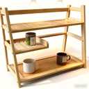 Bamboo Matcha Station Organizer - Large Capacity 3-Tier Shelf, Easy to Install for Matcha and Coffee Bar Accessories, Perfect for Tea and Coffee Enthusiasts.(wood, large)
