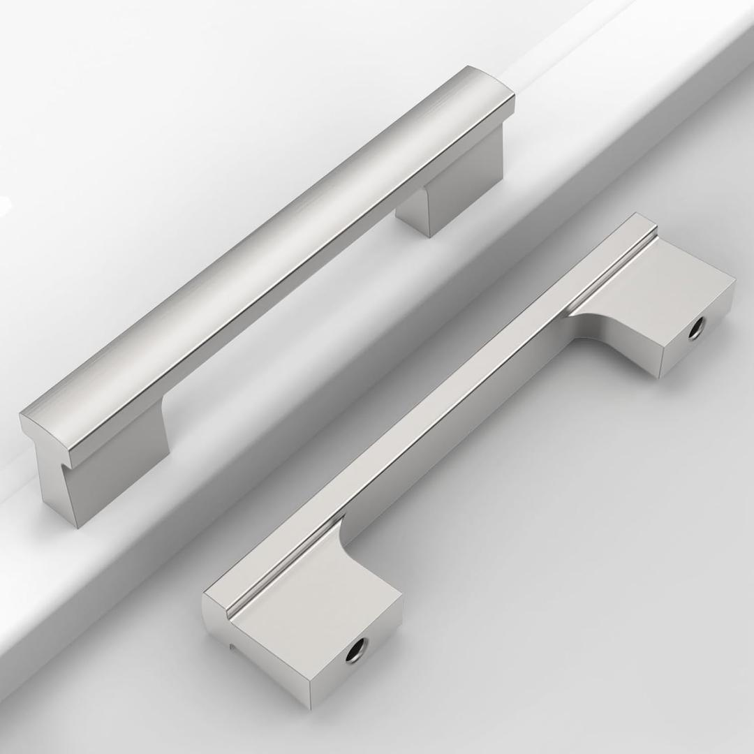 12 Pack 4 Inch (102mm) Brushed Satin Nickel Cabinet Pulls Kitchen Cabinets Handles Drawer Dresser Hardware for Cupboard Bathroom