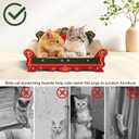 COOZMENT Scratching Sofa, Couch Shaped Thick Scratching Cardboard, Lounge Bed for Indoor Rest&Play, Sofa Scratcher Pad (Red, 23" L X 12.2" W X 10.7" H)