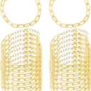 tiggell 20pcs Chain Bracelets Kit Alloy Link with Lobster Clasps for Christmas DIY Women Jewelry Findings Bracelet Making (Gold)