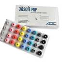Adsoft POP Snap-On Silicone Eartips for ADC Adscope Stethoscopes, 16 Pairs, Large and Small, in 8 Colors: White, Pink, Red, Yellow, Periwinkle, Turquoise, Gray, Black