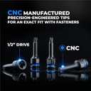 toolant Torx T20 Impact Bit Socket Set 2pcs,1/2" S2 Steel Air Drive Star Sockets, Long High Impact Bits,Professional Mechanic & Automotive Repair Socket Set