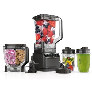 Ninja Blender, Kitchen System for-Smoothie, Frozen, Extract, Chop & Dough, Pitcher, 8-cup Food Processor Bowl, Smoothie Cup, Ninja Total Crushing, 1200 Watt, BPA Free, Dark Grey, BR601AMZ