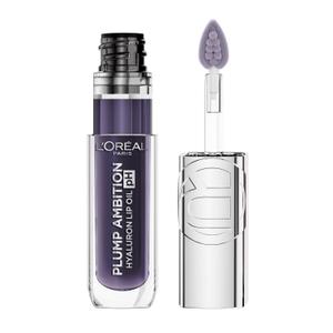 2 x L'Oreal Paris Plump Ambition pH Hyaluron Lip Oil, Color Shifting Lip Tint with 24HR Hydration, Volumizing Shine and Lasting Color, 090 pH Berry Noir