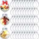 Soaoo 100 Pcs Christmas Ornament Balls 1.96'' Clear Plastic Fillable Ball DIY Xmas Tree Hanging Bulbs Set Decorations for Christmas Holiday Wedding Party Craft