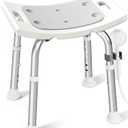HOMLAND Shower Chair for Inside Shower, 400 lbs Adjustable Shower Stool with Suction Feet, Shower Seat for Inside Tub Bathroom Bench Bath Chair for Elderly and Disabled - Light Gray
