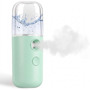 GIVERARE Nano Facial Steamer, Handy Mini Mister, USB Rechargeable Mist Sprayer, 30ml Visual Water Tank Moisturizing&Hydrating for Face, Daily Makeup, Skin Care, Eyelash Extensions-Green
