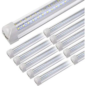 10Pack 4FT LED Shop Light - 50W 8000LM 6500K Linkable Clear Cover T8 LED Tube Light for Workshop, Warehouse, Basement - Plug and Play