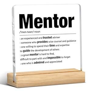 Thank You Gift for Women Men Mentor, Mentor Definition Clear Acrylic Desk Decorative Sign for Mentor Boss Supervisor Leaving Going Away Retirement Gifts, Suitable for Christmas Birthday Thanksgiving