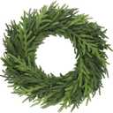22Inch Norfolk Pine Wreath-Christmas Wreaths for Front Door - Real Touch Realistic Pine Wreath Artificial Faux Greenery Xmas Wreaths for Home Decor