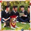 Huhumy 2 Pcs Dog Graduation Cap and Bandana Costumes with Tassels 2026 Dog Cat Graduation Hat Scarf Gown Adjustable Washable Grad Outfits Gifts for Medium Small Pet Supply(Claret)