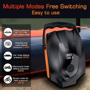 50PSI Paddle Board Pump Electric Portable, High Pressure Sup Pump - Dual Stage Inflation, Auto Shut Off and Deflate, 12V DC Automotive Connector for Stand Up Paddle Board/Car/Bicycle/Inflatable Bed