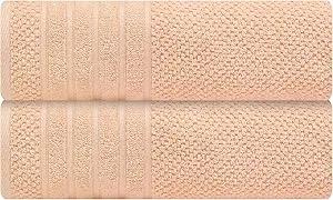 Luxury Bath Sheets| 100% Cotton | Ultra Soft, Plush, Thick, Fluffy, Highly Absorbent, Quick Dry| Home, Gym, Pool, Hotel, Shower | Oversized Large Towel Set for Bathroom| Set of 2| 35 x 70| - Peach