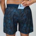 Sprints Mens 2-in-1 Running Shorts, 5 inch Quick Dry Athletic Shorts w/Pockets, Breathable, 4-Way Stretch for Gym & Workout (Blue, S)