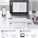 Portable A4 Thermal Printer, Inkless Mobile Printer with Bluetooth for iOS/Android & USB for PC/Mac, 203 DPI Clear Text for Documents, Travel & Office, Supports A4/Letter/Legal Thermal Paper