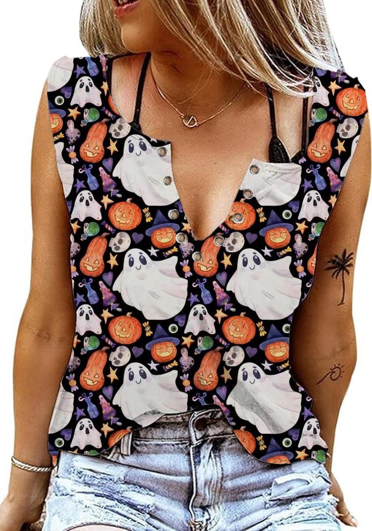 American Flag V Neck Tank Tops Women USA Sleeveless 4th of July Tops Patriotic Vest Veterans Memorial Day Tops (Small)