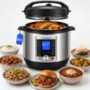 KINGBULL 14-in-1 Electric Pressure Cooker 8 Quart, Stainless Steel Multi Cooker with LCD Display and Knob Control, Slow Cooker, Rice Cooker, Steamer, Sauté, Yogurt Maker, Warmer, DIY Mode