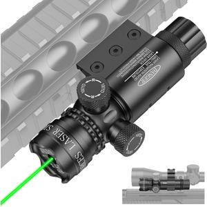 CVLIFE Laser Sight for Rifle with Picatinny Rail Mount/Barrel Mount, Green Laser for Guns, Low-Profile Laser Sight with Pressure Switch