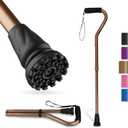 GPTCAMP Walking Cane and Walking Stick for Men Women,Lightweight Folding Canes with Offset Soft Cushioned Handle,Adjustable & Collapsible,Mobility & Leg Surgery Recovery (Brown)