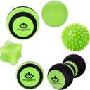 Massage Ball Therapy Set for Muscle Knots and Post-Workout - Physical Therapy Balls, Trigger Point & Yoga Therapy, Massage Ball for Feet - 6-Piece Set (Green)