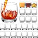 24 Pcs 6 oz Stemless Clear Wine Glasses Glass Cups Recyclable Drinking Glasses for Red or White Wine Cocktail Supplies Party